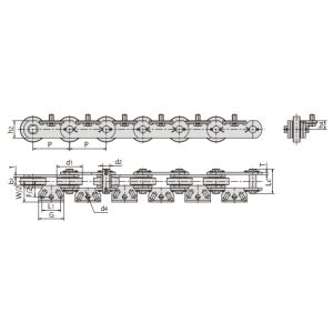 łańcuch przenośnika myjki do butelek