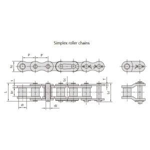 Precyzyjne łańcuchy rolkowe serii B o krótkiej podziałce