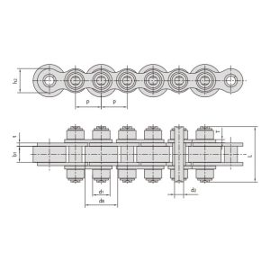 łańcuchy przenośników z dużymi rolkami