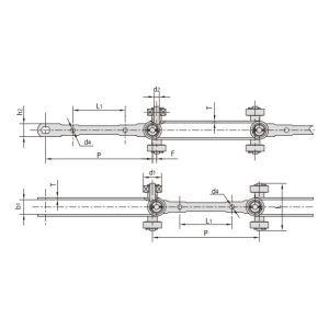 łańcuch przenośnika z podwójnymi zawiasami