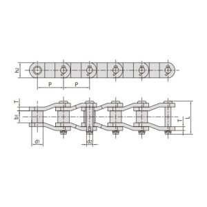 Łańcuch napędowy z ogniwami korbowymi do dużych obciążeń