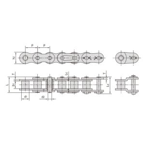 Łańcuch rolkowy ze stali nierdzewnej o krótkim skoku