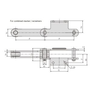 przenośnik łańcuchowy układarki z osprzętem