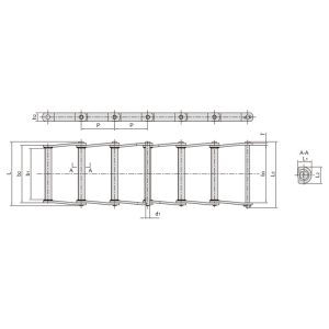 spawany łańcuch z zakrzywioną płytą konstrukcyjną