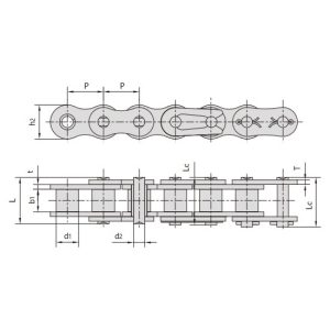 ocynkowany łańcuch rolkowy o krótkim skoku