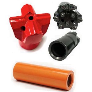 Wiertło krzyżowe z końcówką R32 i tuleja łącząca